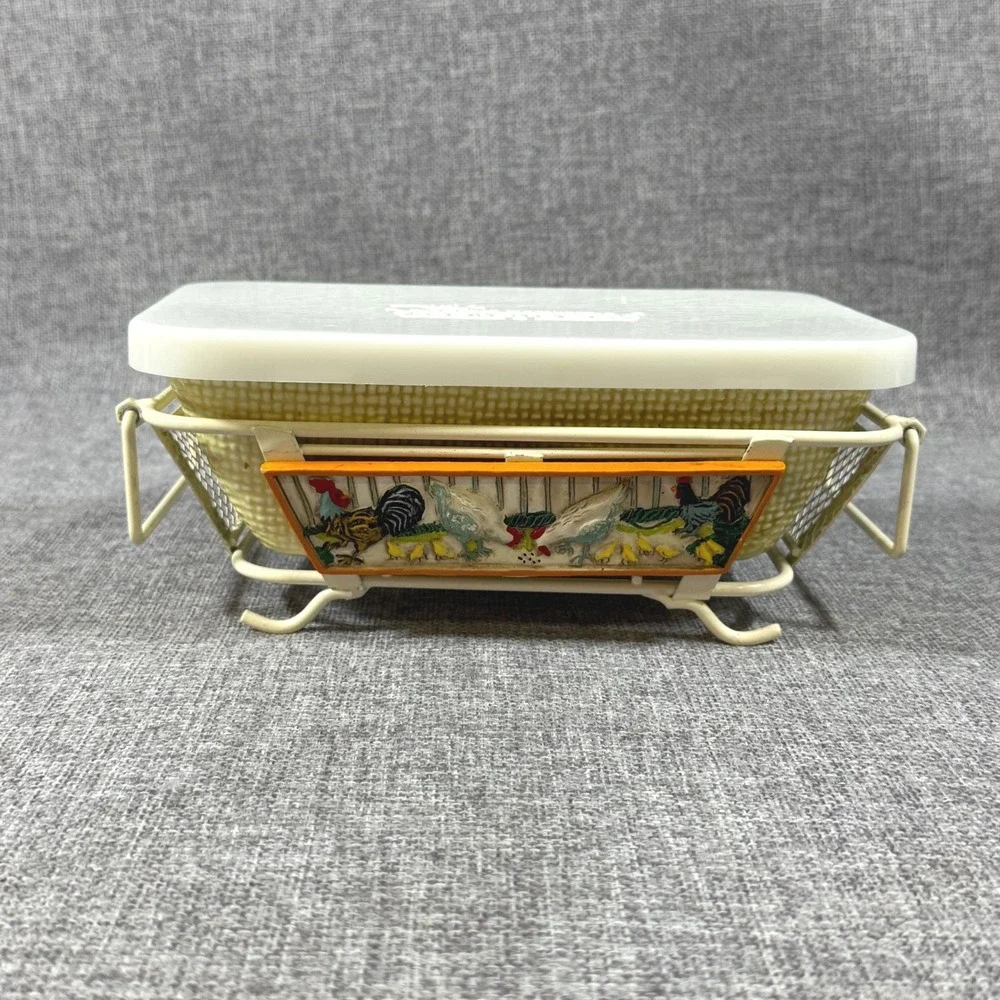 Temp-tations by Tara Presentable Ovenware Country Rooster Loaf Pan Lid Basket